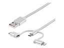 StarTech.com StarTech USB Lightning Kabel - USB-C Micro-B Laddekabel - 1m - geflochten - Silber - USB auf Lightning Kabel - USB zu USB C - USB-Kabel - USB (M)