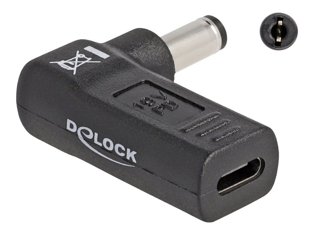 Delock Netzteil - USB-C (W) zu Gleichstromstecker 5,5 x 2,1 mm (M)