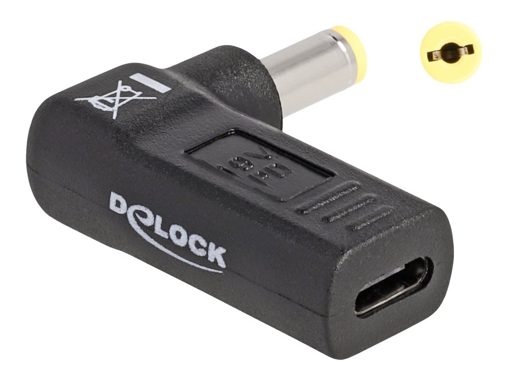 Delock Netzteil - 24 pin USB-C (W) zu Gleichstromstecker 5,5 x 1,7 mm (M)