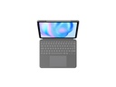 Logitech Combo Touch - Tastatur und Foliohülle - mit Trackpad - hintergrundbeleuchtet - Apple Smart connector - AZERTY - Französisch - Oxford Gray - für Apple 13-inch iPad Air (M2, M3)