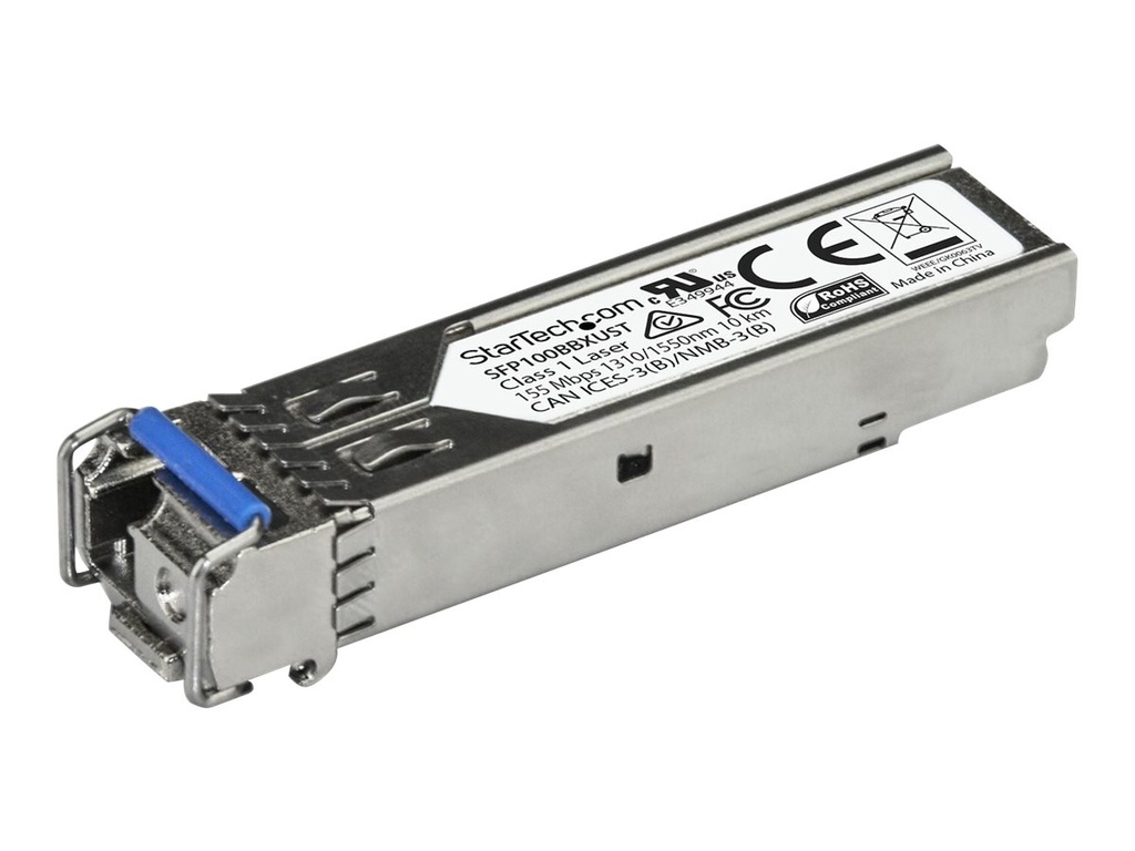 StarTech.com Startech 100BASE-BX - Downstream - 100 Mbit/s Transceiver - LC Fiber - MSA konform - 10 km - 100 Mbit/s SFP Modul - Single Mode SFP - SFP (Mini-GBIC)