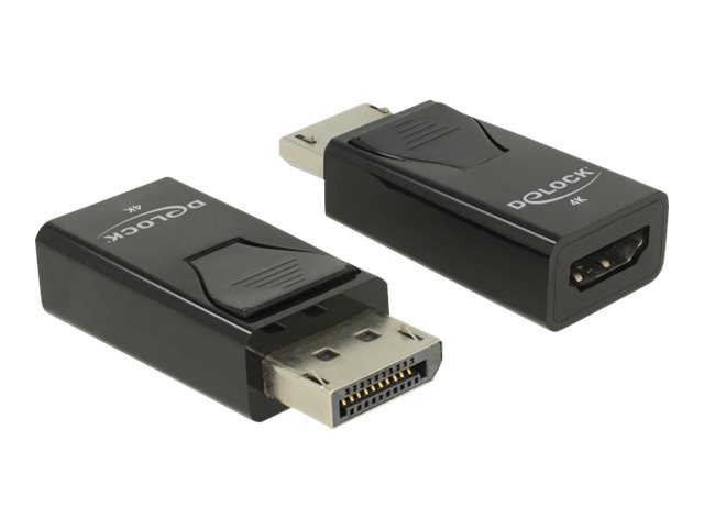 Delock Videoadapter - DisplayPort männlich zu HDMI weiblich - Schwarz - passiver Konverter, unterstützt 4K 30 Hz (3840 x 2160)