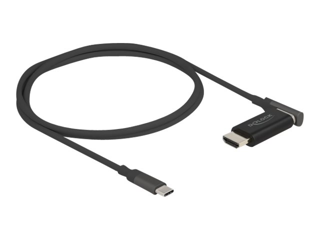 Delock Adapterkabel - USB-C männlich zu HDMI männlich winklig, abnehmbar und magnetisch - 1.2 m - Schwarz - Unterstützung für 4K60Hz (3840 x 2160)