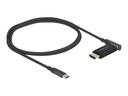 Delock Adapterkabel - 24 pin USB-C männlich zu HDMI männlich abgewinkelt, abnehmbar und magnetisch - 1.2 m - Schwarz - unterstützt 4K 60 Hz (3840 x 2160)