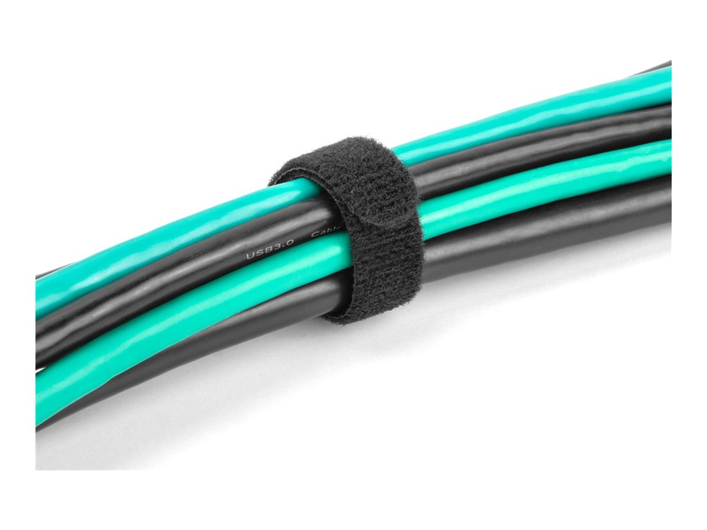 Delock Klettverschluss - 20 cm - Schwarz (Packung mit 10)