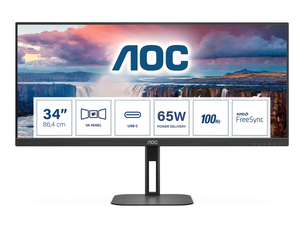AOC Value-line U34V5C/BK - V5 series - LED-Monitor - 86.4 cm (34")