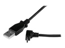 StarTech.com 2m USB 2.0 A auf Micro B Kabel aufwärtsgewinkelt - Schwarz - USB A / Micro B Datenkabel / Anschlusskabel - USB-Kabel - Micro-USB Typ B (M)