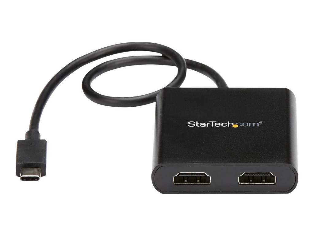 StarTech.com 2-Port USB-C auf HDMI Adapter, MST Hub, 4K 30Hz/1080p 60Hz - Adapterkabel - USB-C männlich zu HDMI weiblich - Schwarz - 4K30Hz (3840 x 2160)