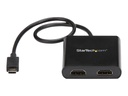 StarTech.com 2-Port USB-C auf HDMI Adapter, MST Hub, 4K 30Hz/1080p 60Hz - Adapterkabel - USB-C männlich zu HDMI weiblich - Schwarz - 4K30Hz (3840 x 2160)