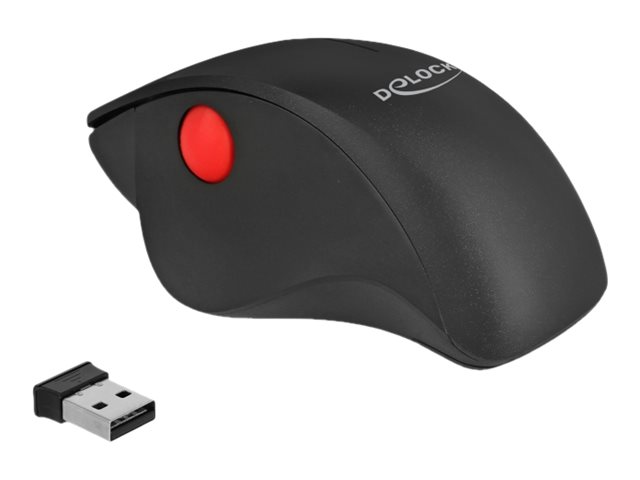 Delock Ergonomic - Maus - ergonomisch - Für Rechtshänder - optisch - 3 Tasten - kabellos - 2.4 GHz - kabelloser Empfänger (USB)