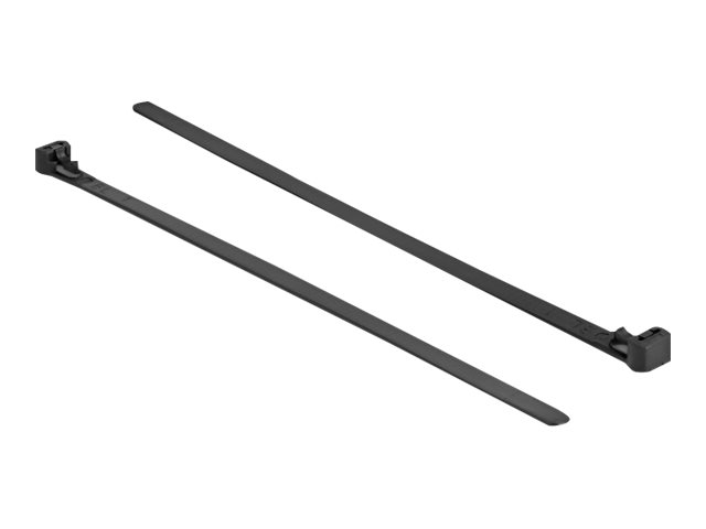 Delock Kabelbinder - hitzebeständig, wiederverwendbar - 20 cm - Schwarz (Packung mit 100)