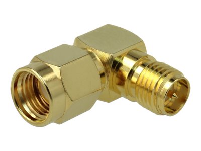 Delock Antennenadapter - RP-SMA (R) gewinkelt zu RP-SMA (S)