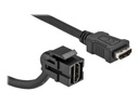 Delock HDMI-Kabel - HDMI weiblich abgewinkelt, Keystone zu HDMI männlich gerade - 30 cm - Schwarz - unterstützt 4K 30 Hz (3840 x 2160)