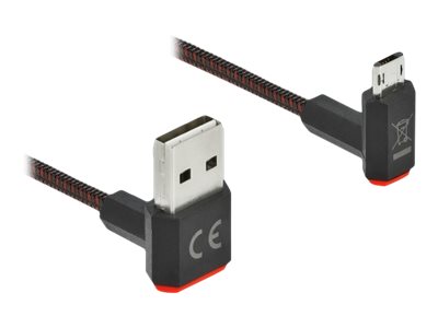 Delock Easy - USB-Kabel - USB (M) nach oben/unten abgewinkelt, doppelseitig zu Micro-USB Typ B (M)