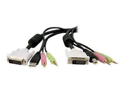 StarTech.com 4,5 m 4-in-1 USB Dual Link DVI-D KVM-Switchkabel mit Audio und Mikrofon - Tastatur- / Video- / Maus- / Audio-Kabel - USB, mini-phone stereo 3.5 mm, DVI-D (M)