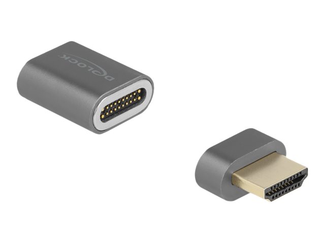 Delock HDMI-Adapter - HDMI männlich abnehmbar und magnetisch zu HDMI männlich - Anthrazit - unterstützt 8K 60 Hz (7680 x 4320)