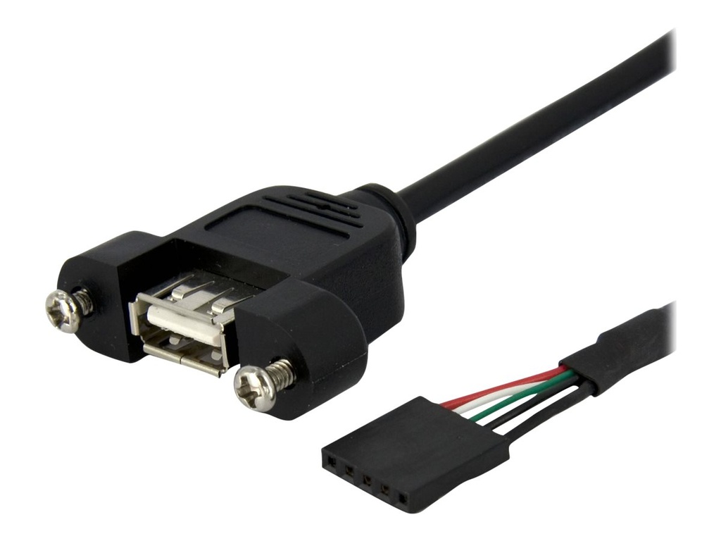 StarTech.com 30cm USB 2.0 Blendenmontage Kabel - USA A auf 5 pin Mainboard Pfostenstecker Buchse - Bu/Bu - USB-Kabel intern auf extern - USB (W)