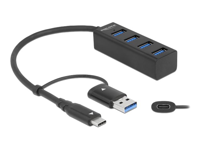 Delock Hub - 4 x USB 3.2 Gen 1 + 1 x USB-C 3.2 Gen 1