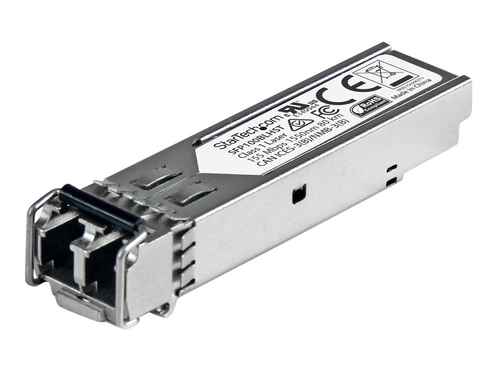 StarTech.com Startech 100BASE-LH - Upstream - 100 Mbit/s Transceiver - LC Fiber - MSA konform - 80 km - 100 Mbit/s SFP Modul - Single Mode SFP - SFP (Mini-GBIC)