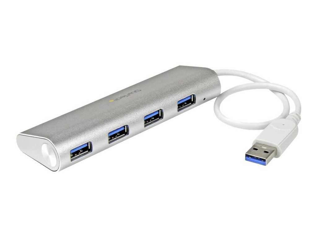 [ST43004UA] StarTech.com Startech 4 Port kompakter USB 3.0 Hub mit eingebautem