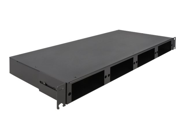 Delock Glasfaser-Patchpanel (blank) - hohe Dichte - Rack montierbar - Schwarz - 1U - 48.3 cm (19")