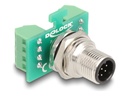 Delock Netzwerkadapter - 8-polig M12 (M) zu 9-poliger Anschlussblock (W)