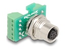 Delock Netzwerkadapter - 8-polig M12 (W) zu