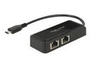 Delock Adapter USB-C 3.1 Gen 1 > 2 x Gigabit LAN 10/100/1000 Mb/s