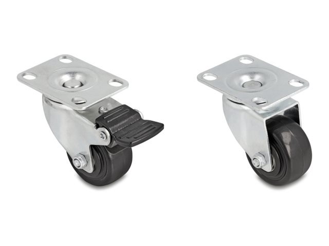 Delock Steckgehäuse-Rollensatz - schwerlast, 50 mm Durchmesser, Tragfähigkeit bis zu 400 kg