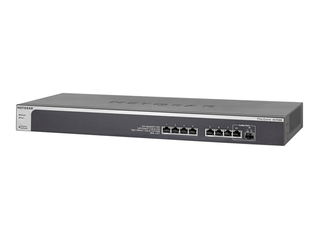 Netgear Plus XS708Ev2 - Switch - managed - 8 x 10 Gigabit Ethernet + 1 x SFP+ (kombiniert)