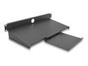Delock Rack Tastatur-/Mausablage - Dunkelgrau - 1U - 48.3 cm (19")