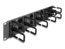 Delock Verlegetafel für Rack-Kabelmanagement - 8 Gummikabeldurchführungen, 10 Haken - Dunkelgrau - 2U - 48.3 cm (19")
