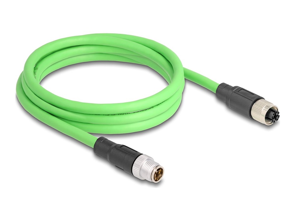 Delock Netzwerkverlängerungskabel - 8-polig M12 (M)