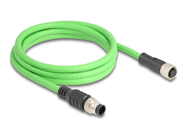 Delock Netzwerkkabel - 8-polig M12-A (M) zu 8-polig M12-A (W)