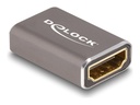 Delock Highspeed - HDMI-Adapter mit Ethernet - HDMI weiblich zu HDMI weiblich - Grau - unterstützt 8K 60 Hz (7680 x 4320)