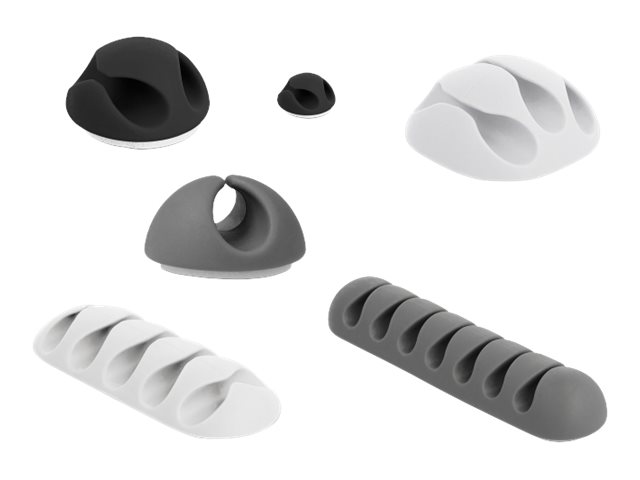 Delock Combo Set - Kabelhalter-Kit - Tisch montierbar, Oberfläche montierbar, geeignet für Wandmontage