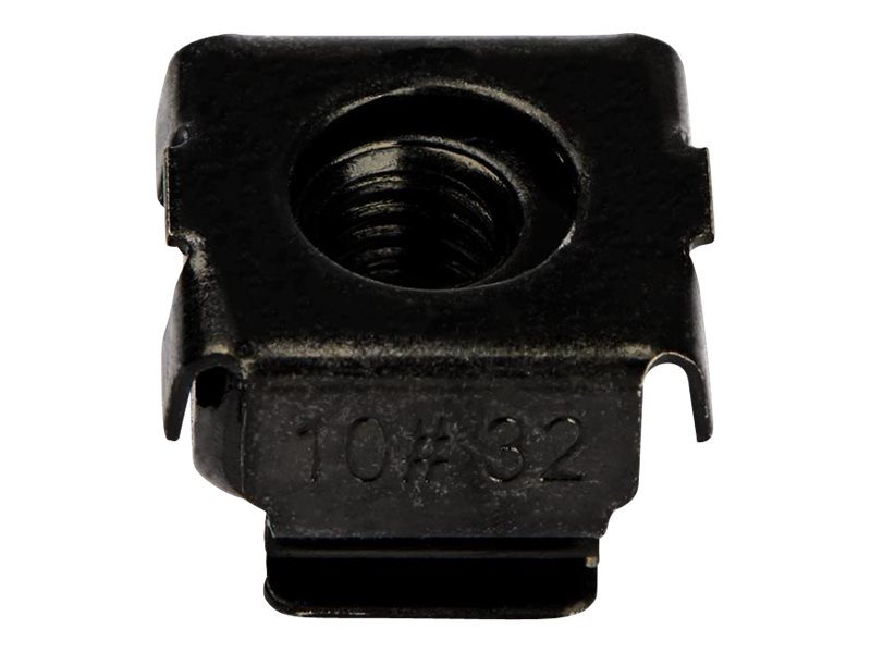 StarTech.com CABCAGENUTS1032 Kafigmuttern (10-32, fur Server-Rack, 50 Stuck, schwarz)