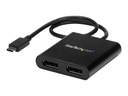 StarTech.com USB-C auf DisplayPort Multi-Monitor Adapter - 2-Port MST Hub - USB C zu 2x DP Splitter - USB Typ C zu DP MST Hub - DisplayPort-Adapter - 24 pin USB-C (M)