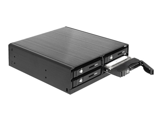 Delock 5.25" Mobile Rack for 4 x 2.5" SATA HDD / SSD - Gehäuse für Speicherlaufwerke mit Lüfter - 2.5" (6.4 cm)