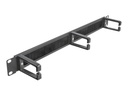 Delock Cable Management Brush Strip with 3 hooks - Kabelführungspanel mit Bürste - Schwarz - 1U - 48.3 cm (19")