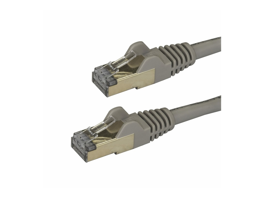 StarTech.com 1.5m CAT6A Ethernet Cable, 10 Gigabit Shielded Snagless RJ45 100W PoE Patch Cord, CAT 6A 10GbE STP Network Cable w/Strain Relief, Grey, UL Certified Wiring/TIA - Category 6A - 26AWG (6ASPAT150CMGR)
