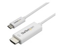 StarTech.com Startech 3ft (1m) USB C to HDMI Cable, 4K 60Hz USB Type C to HDMI 2.0 Video Adapter Cable, Thunderbolt 3 Compatible, Laptop to HDMI Monitor/Display, DP 1.2 Alt Mode HBR2 Cable, White - 4K USB-C Video Cable (CDP2HD1MWNL)