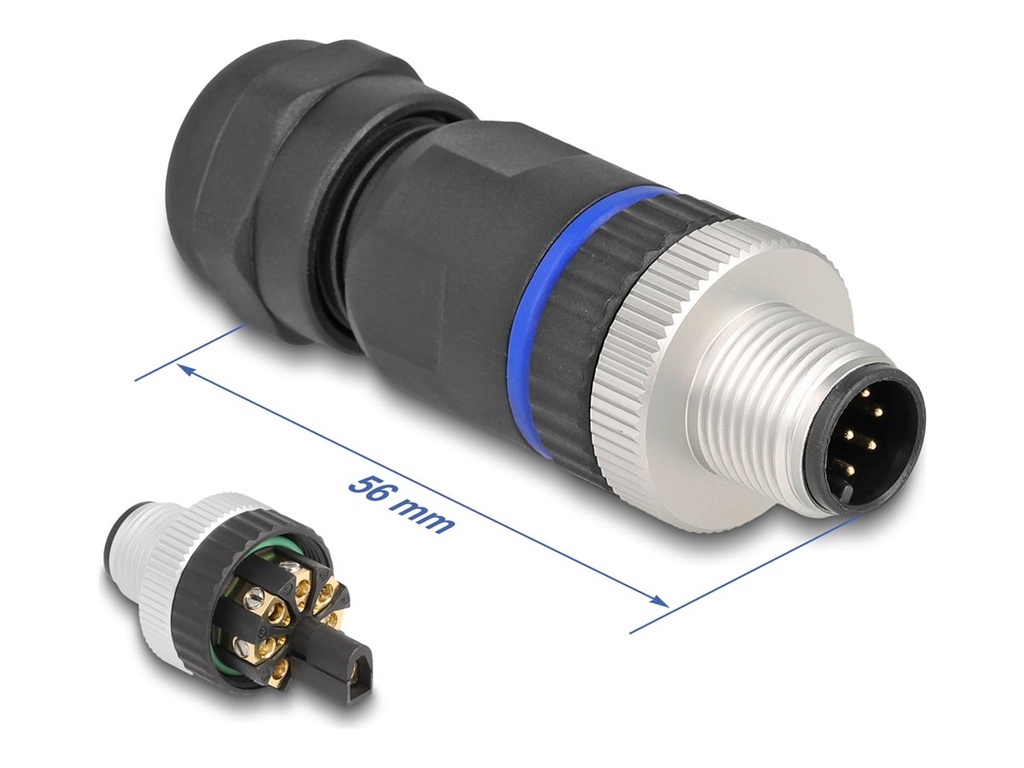 Delock Netzanschluss - 8-polig M12-A (M)