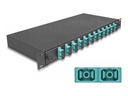 Delock Glasfaserkabelkiste - OM3, montiert - Vorderseite - Rack montierbar - SC Duplex X 12 - Schwarz - 1U - 48.3 cm (19")