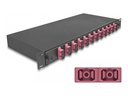 Delock Glasfaserkabelkiste - OM4, montiert - Vorderseite - Rack montierbar - SC Duplex X 12 - Schwarz - 1U - 48.3 cm (19")