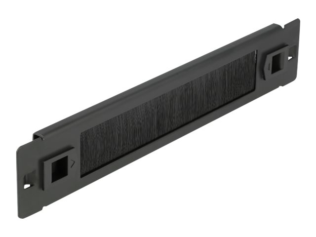Delock Kabelabdeckung mit Bürsten - Rack montierbar - Schwarz - 1U - 25.4 cm (10")