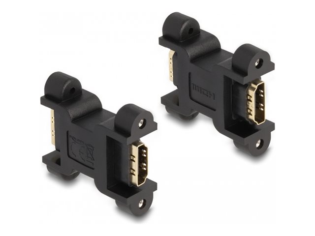 Delock Hohe Geschwindigkeit - HDMI-Adapter mit Ethernet - HDMI weiblich zu HDMI weiblich - Schwarz - Unterstützung für 4K60Hz (3840 x 2160)