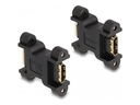Delock Hohe Geschwindigkeit - HDMI-Adapter mit Ethernet - HDMI weiblich zu HDMI weiblich - Schwarz - Unterstützung für 4K60Hz (3840 x 2160)