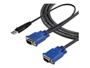 StarTech.com KVM Kabel USB VGA für KVm Switch 4,5m - Kabelsatz für KVM Umschalter 1x USB Stecker 2x VGA Stecker - Octopuskabel - Video- / USB-Kabel - USB, HD-15 (VGA)