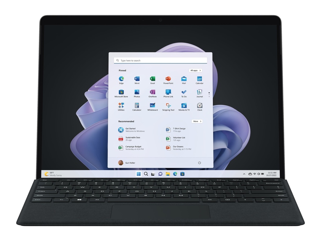 Microsoft Surface Pro 9 for Business - Tablet - Intel Core i5 1245U / 1.6 GHz - Evo - Win 11 Pro - Intel Iris Xe Grafikkarte - 8 GB RAM - 256 GB SSD - 33 cm (13")